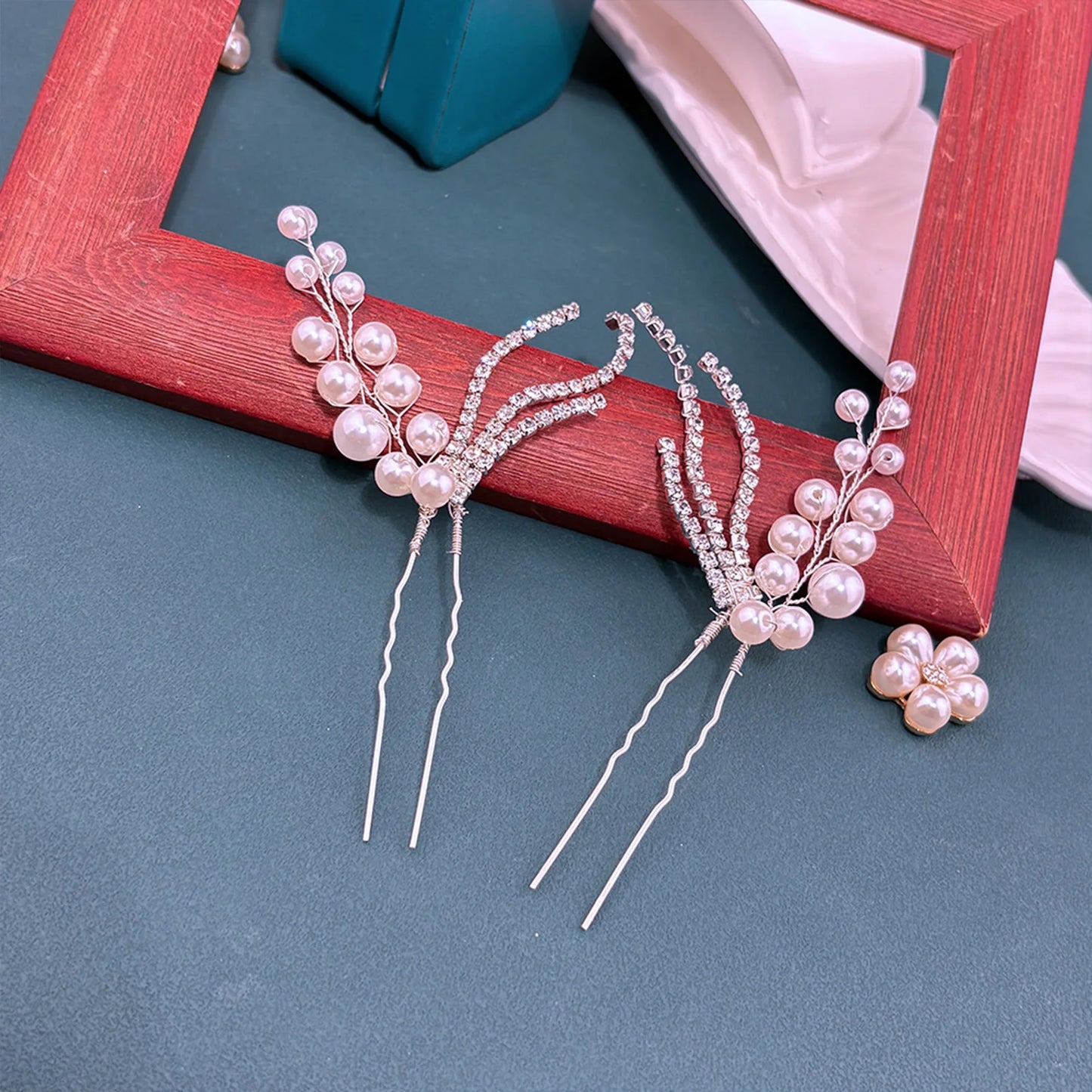 Woman Elegant Pearl U Shape Hair Stick Wedding Hairpins Bridal Headwear Hairstyle Tool Tools Bridal Tiara Hair Accessories