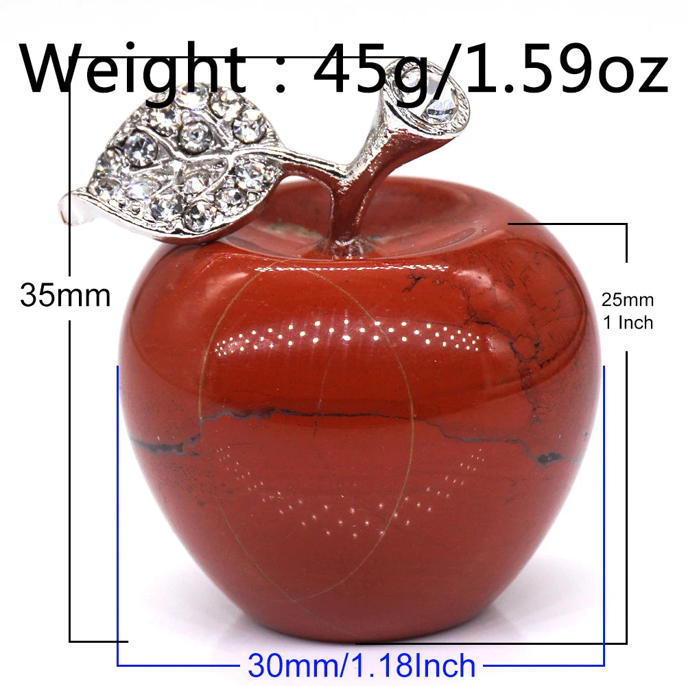 Natural Crystal Apple Jewelry Quartz Home Decoration Christmas Gift 15 Colors Healing Spirit Lucky Halo Desktop Ornament