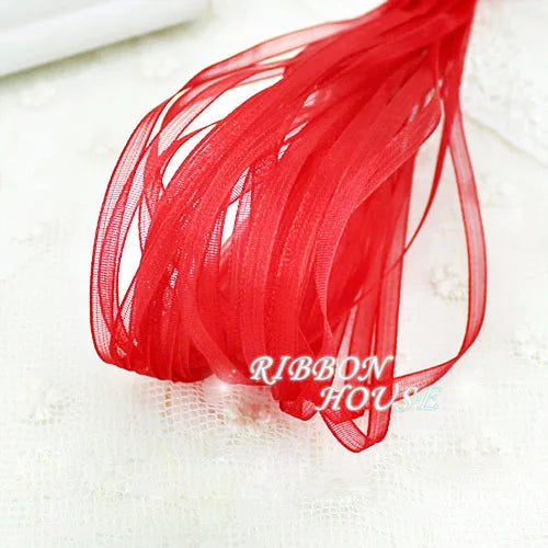 (40 meters/pack) 1/4''(6mm) Organza Ribbons Wholesale Gift Wedding Christmas Decoration Wrapping ribbons Handmade DIY
