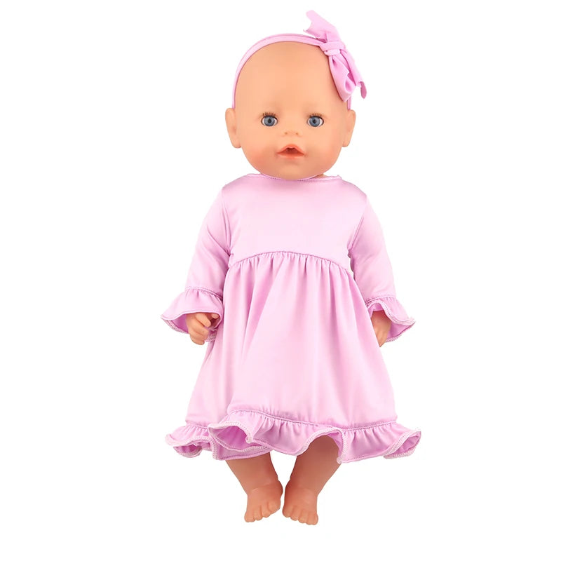 Cactus T-shirt+Denim Shorts Flower Dress+Hat Flamingo Doll Clothes Set For 18 inch American&43cm Baby New Born.OG,Life Girl Doll