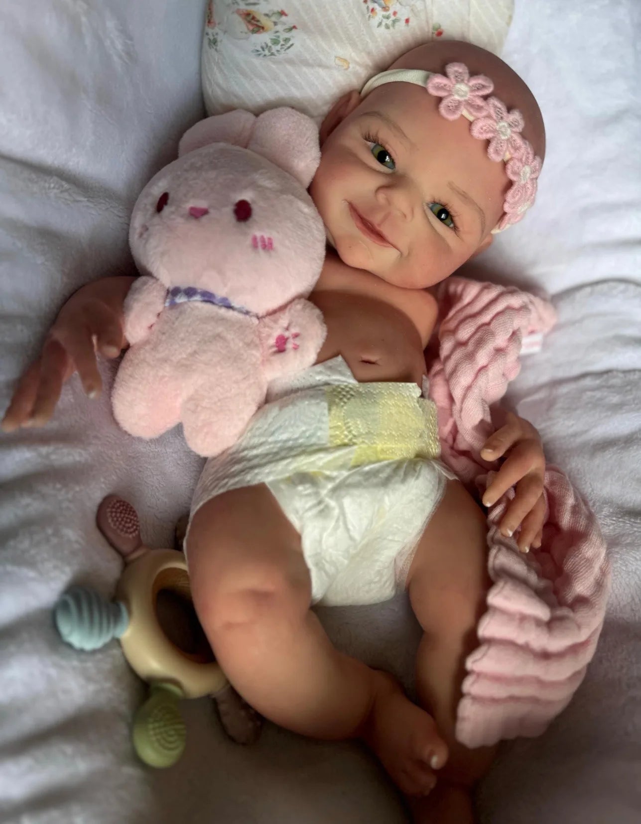1 PC 18 Inch Silicone Bebe Reborn Doll Handmade Lifelike Newborn Baby Girl For Children Birthday Gifts（Clothes Send Random）