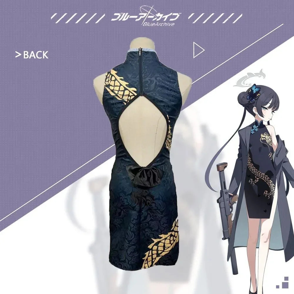 New Game Blue Archive Ryuge Kisaki Cosplay Women Cheongsam Costume Adult Uniform Coat Full Accessories Set Suit Cute Outfits
