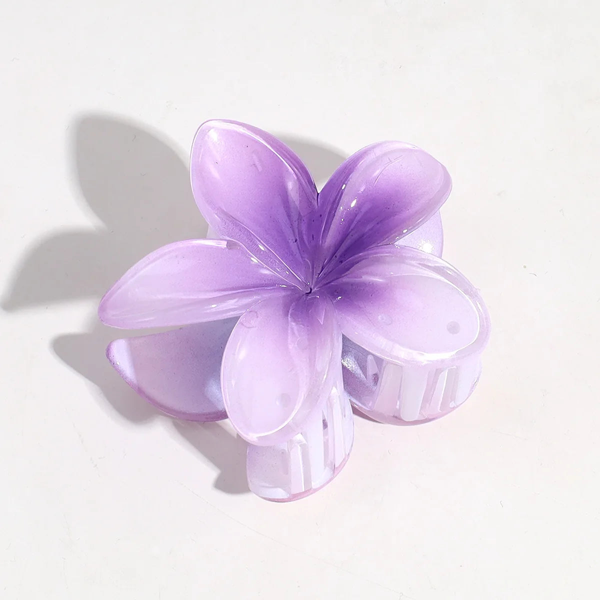 Women Fashion Summer Beach Flower Claw Clip Long Hair Shark Clip Girls Barrettes Ponytail Holder Gradient Color Hair Accessories