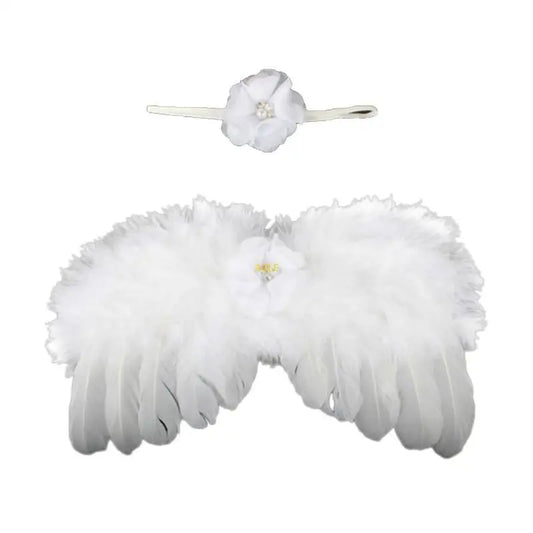 Infant Angel Costume Wing & Headband for Photography Skin Friendly Baby Outfit Newborn Photo Props Clothes 2PCS
