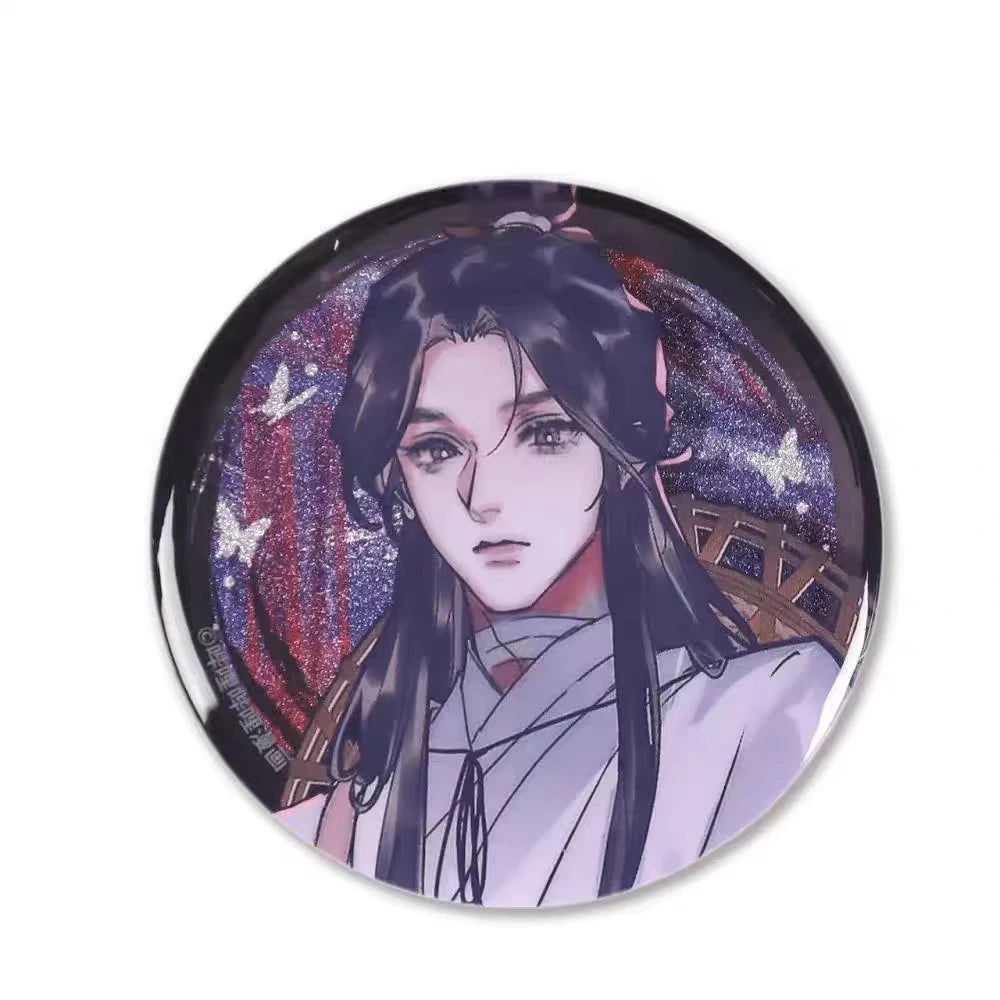 58mm Hua Cheng Xie Lian Cartoon Figure Badge Anime Peripheral Heaven Official'S Blessing Pins For Backpack Shirt Jewelry Gift