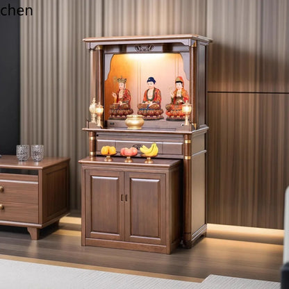 r5.20  all-solid wood shrine offering table, god's household small tribute Buddha platform, Guanyin offering table