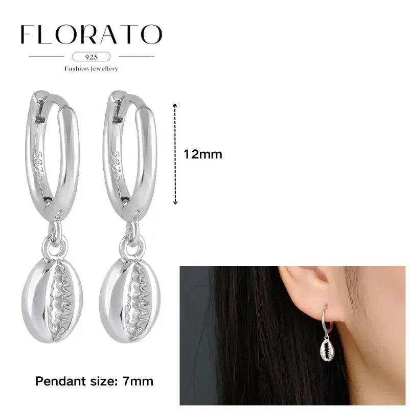 925 Sterling Silver Ear needle European And American Style Hoop Earrings Round square Pendientes Fashion For Women Birthday Gift