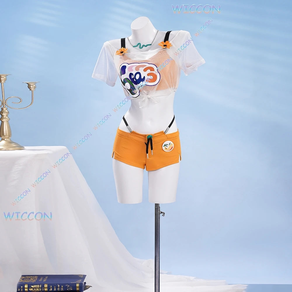 [OHaYoCos]MC Belle Cosplay Costume Wig Cosplay Zenless Zone Zero Beach Outfit Summer Game Clothes Uniform Outfit Halloween ZZZ R