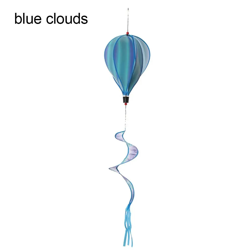 110CM Giant Rainbow Hot Air Balloon Garden Wind Spinners Pinwheels Whirligigs Windmill Toys for Yard Lawn Decorations Outdoor