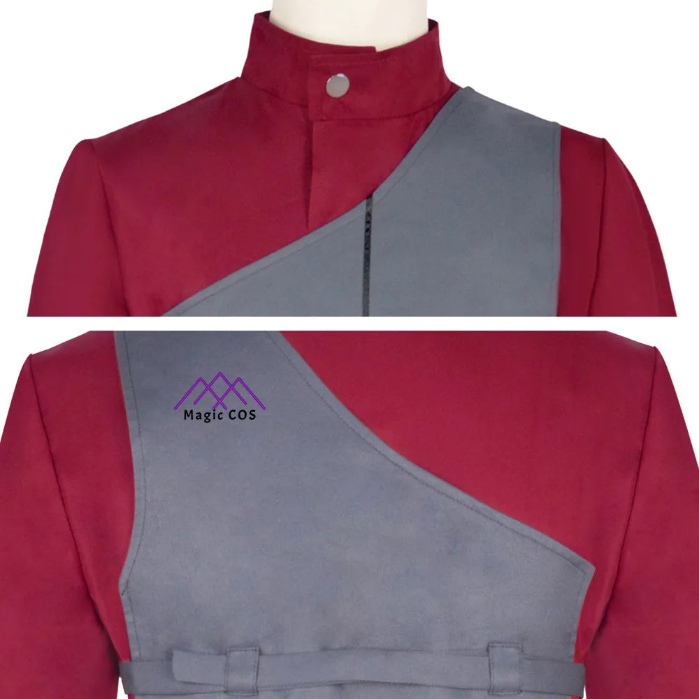 Anime Gaara Hyuga Cosplay Costume Role Playing Clothes with Bag Full Set Red Outfit for Men Adult Comic Con Halloween Party Suit