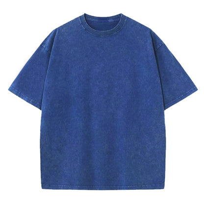 Men's Summer T-shirt 230G Heavy Cotton Vintage Washed T-Shirts Oversized Short Sleeve Loose Streetwear Short Sleeve Tops Tee