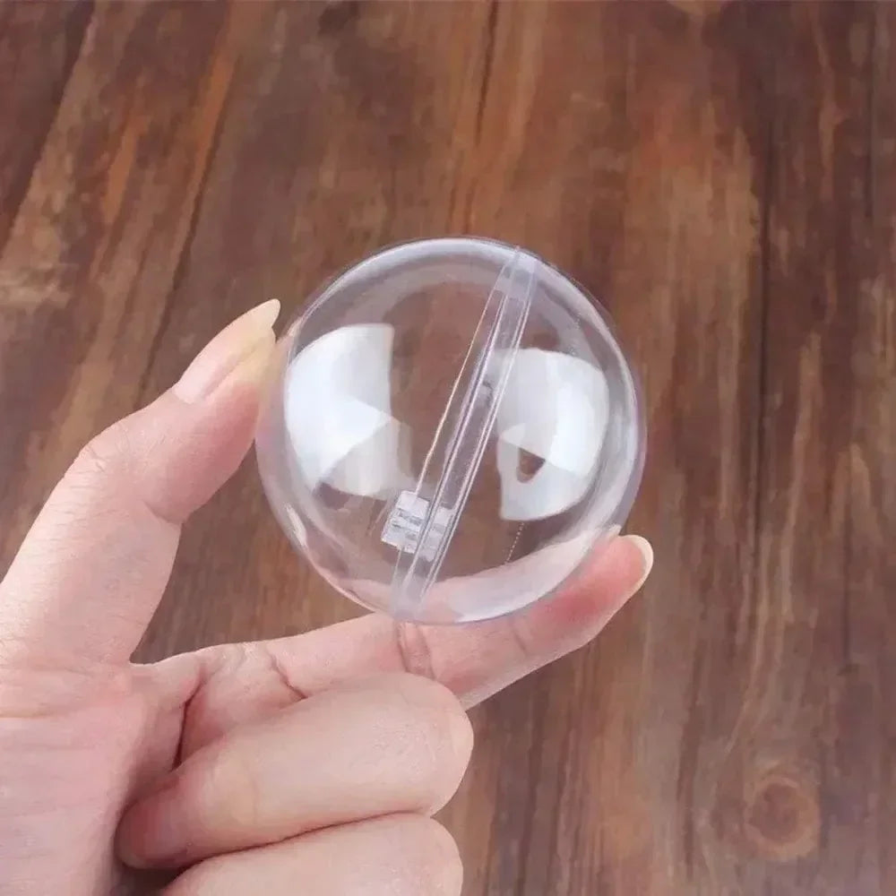 7-16CM Large Transparent Plastic Acrylic Ball Fillable Ornament Ball for Manual Wedding Christmas Party Home Decoration