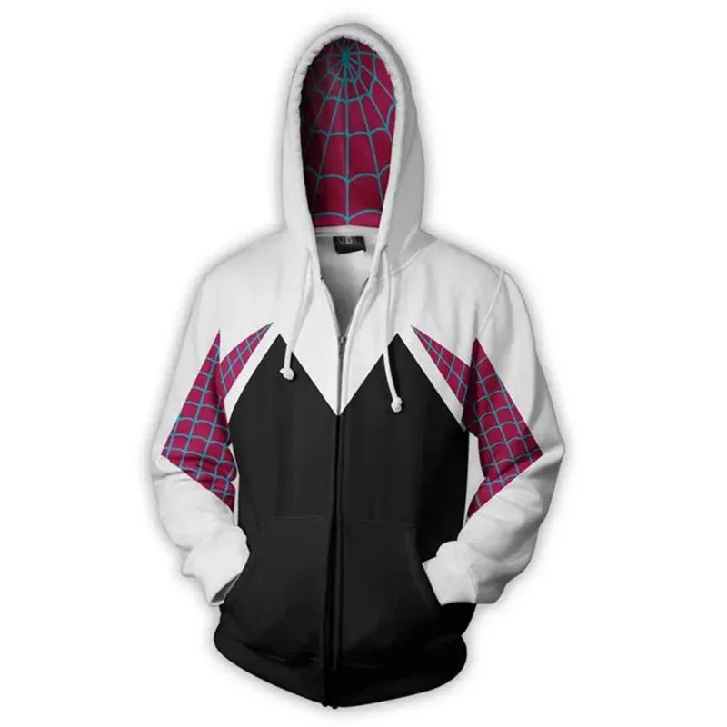Cosplay Movie Spider Women Sweatshirt Hoodie Gwen Stacy Cosplay Costume Hooded Jacket Coats Men Women Pullover Trainsuit S Anime