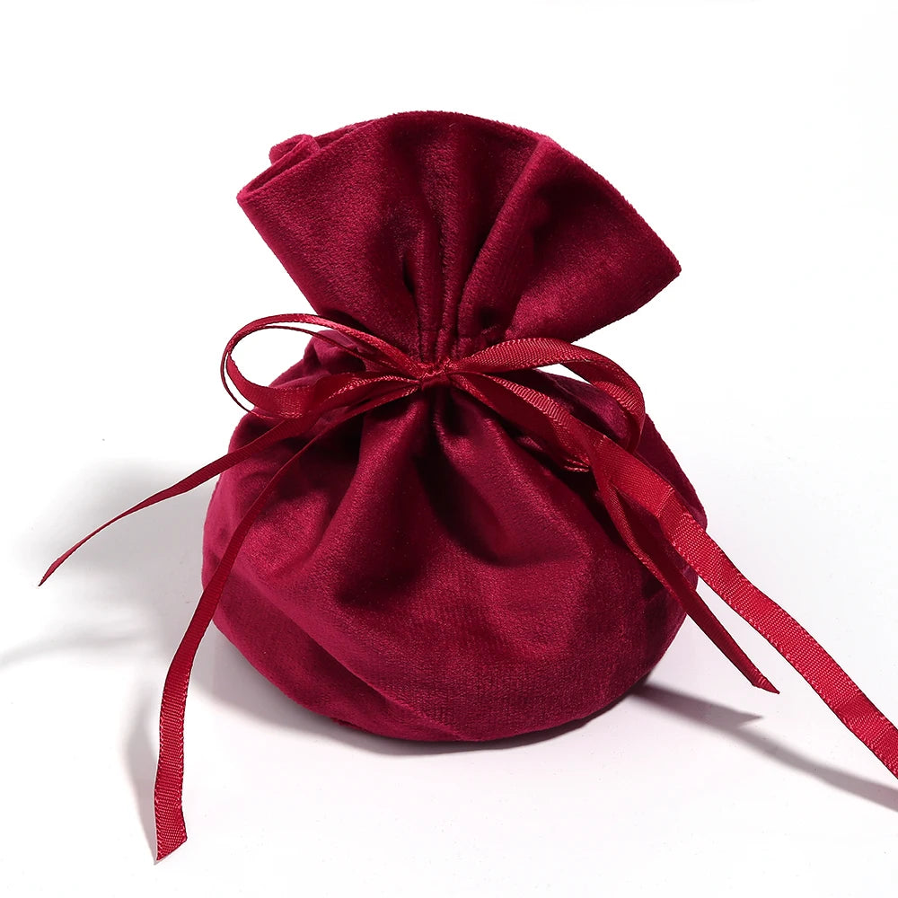 High Quality Pink Velvet Bag Gift Bags for Wedding Party Christmas Drawstring Gift Bags Candy Pouches Velvet Package Bags
