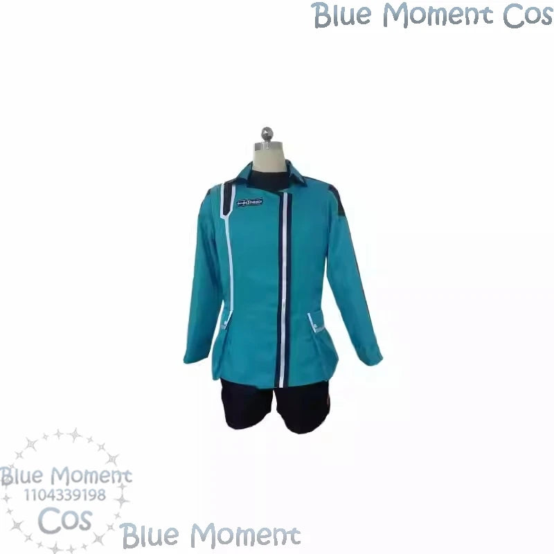 Amatori Chika Anime World Trigger Cosplay Blue Battle Uniform Coat Shirt Shorts Gloves Wig Woman Girl Halloween Party Carnival