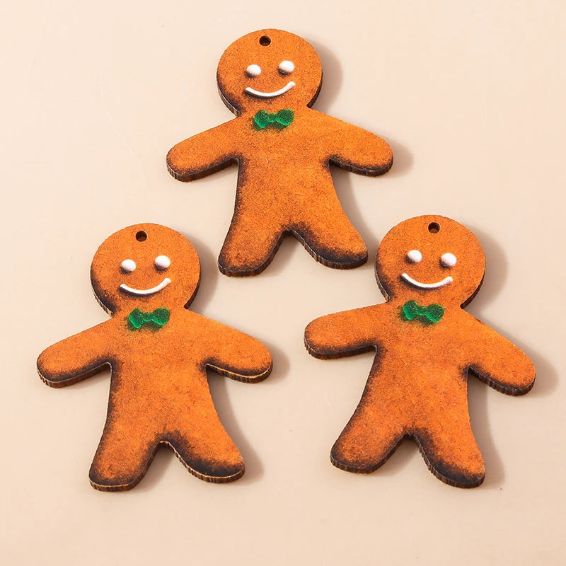 Leslie 10pcs Fashion Christmas Charms Cute Christmas Tree Deer Bell Snowman Pendant for Earring Necklace Making Accessories