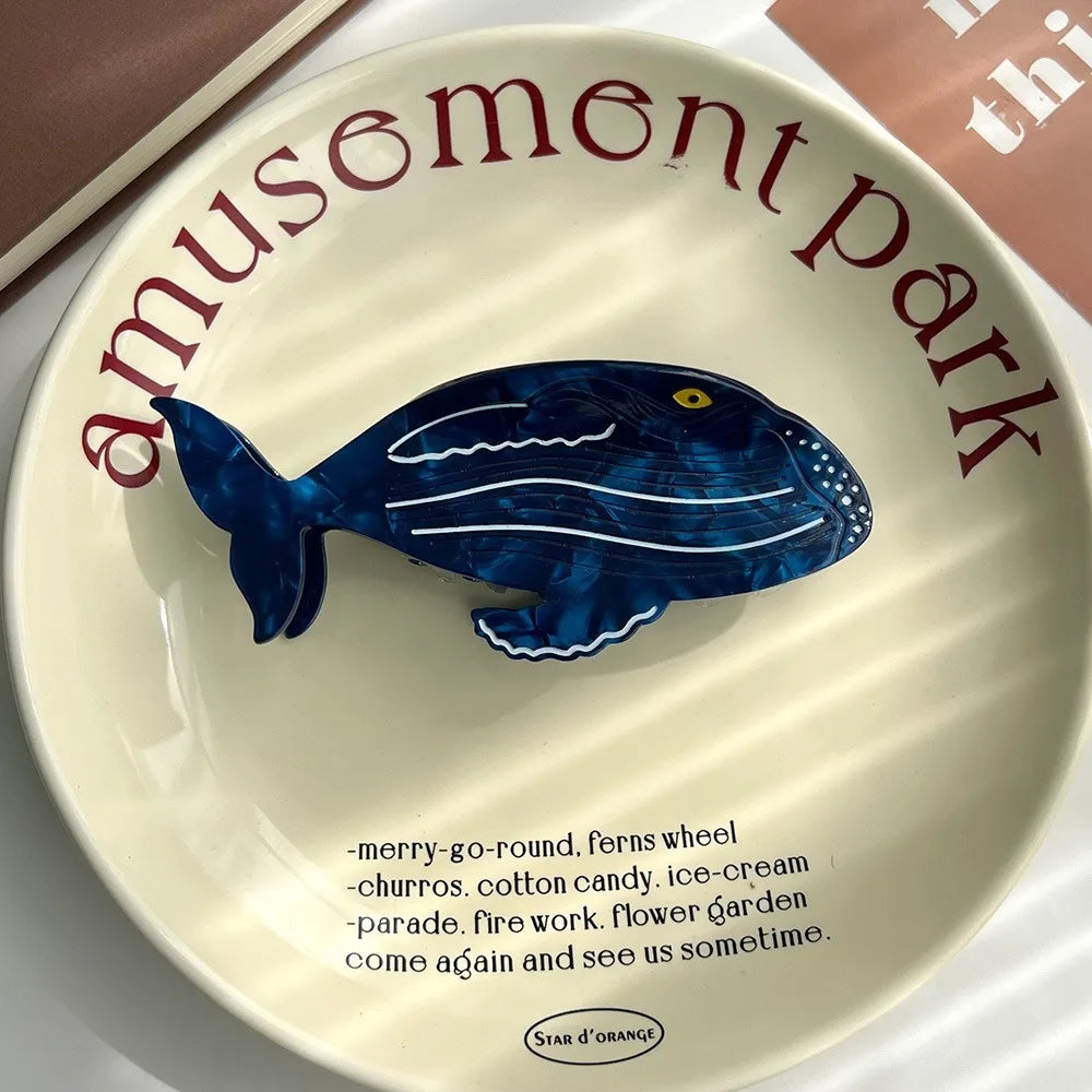 Fashion Sweet Acetate Fish Hair Claw Noctilucent Acetic Acid Sperm Whale Shark Clip Headdress Chick Animal Hair Clip Daily