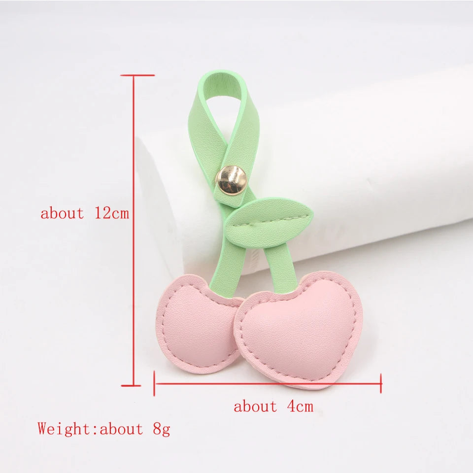 Yupsk Cute 3D Peach Heart Cherry Car Key Chains Red Pink Love Versatile Bag Pendant Key Chains For Women Girls