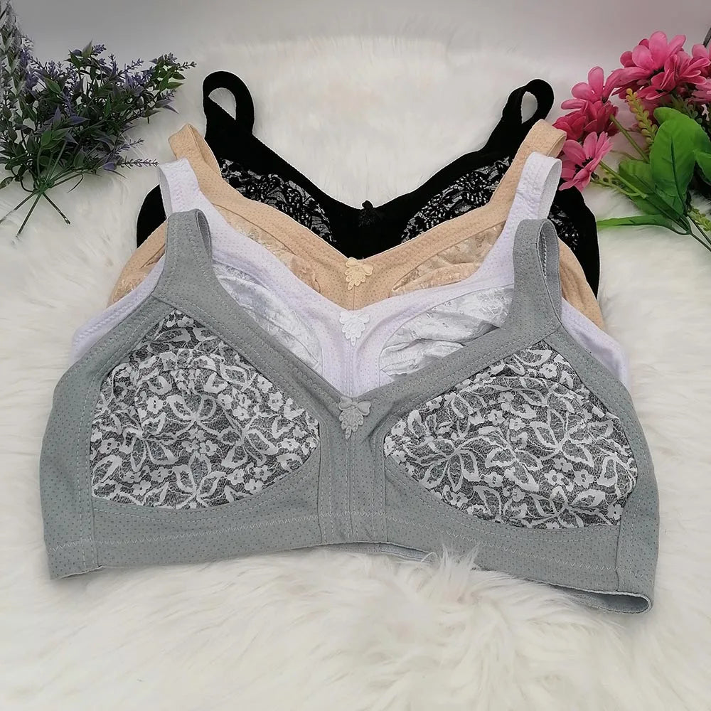 Women's Bra Large Cup C D E F G Lace Embroidery thin Push up Bras Wireless Sexy Lingerie Underwear Bras Top plus size 90-125 C29