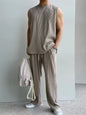Summer Solid Color Vest Quick-drying Breathable Thin Threaded Ice Silk Top Sleeveless Suit Fitness Loose Men