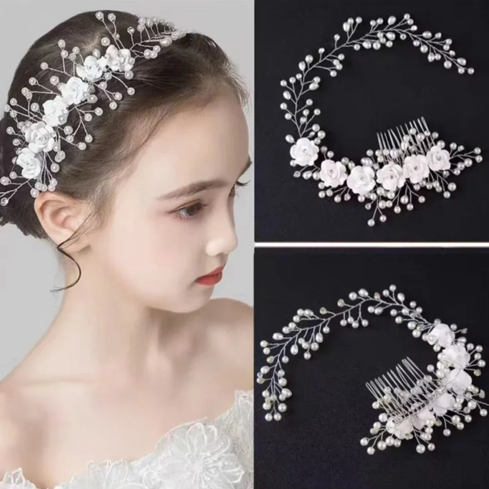 Elegant Ceramic Flower Bridal Comb Korean Style Handmade Wedding Hair Fork Bride Hair Accessory Gift for Her Special Day