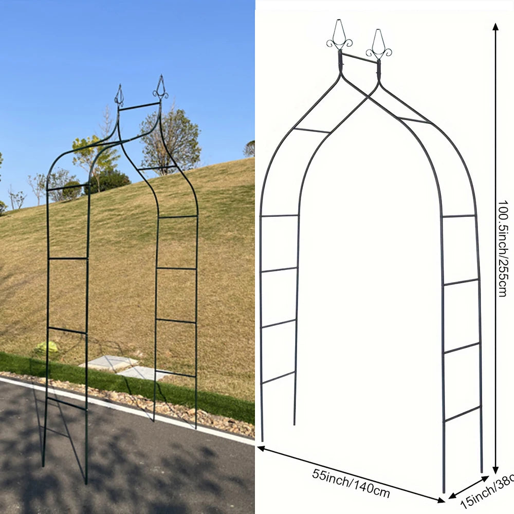 1pcs Metal Garden Arch Rose Arbor Climbing Plant Frame Balloons Archway Wedding Birthday Party Arch Stand Lawn Courtyard Decor