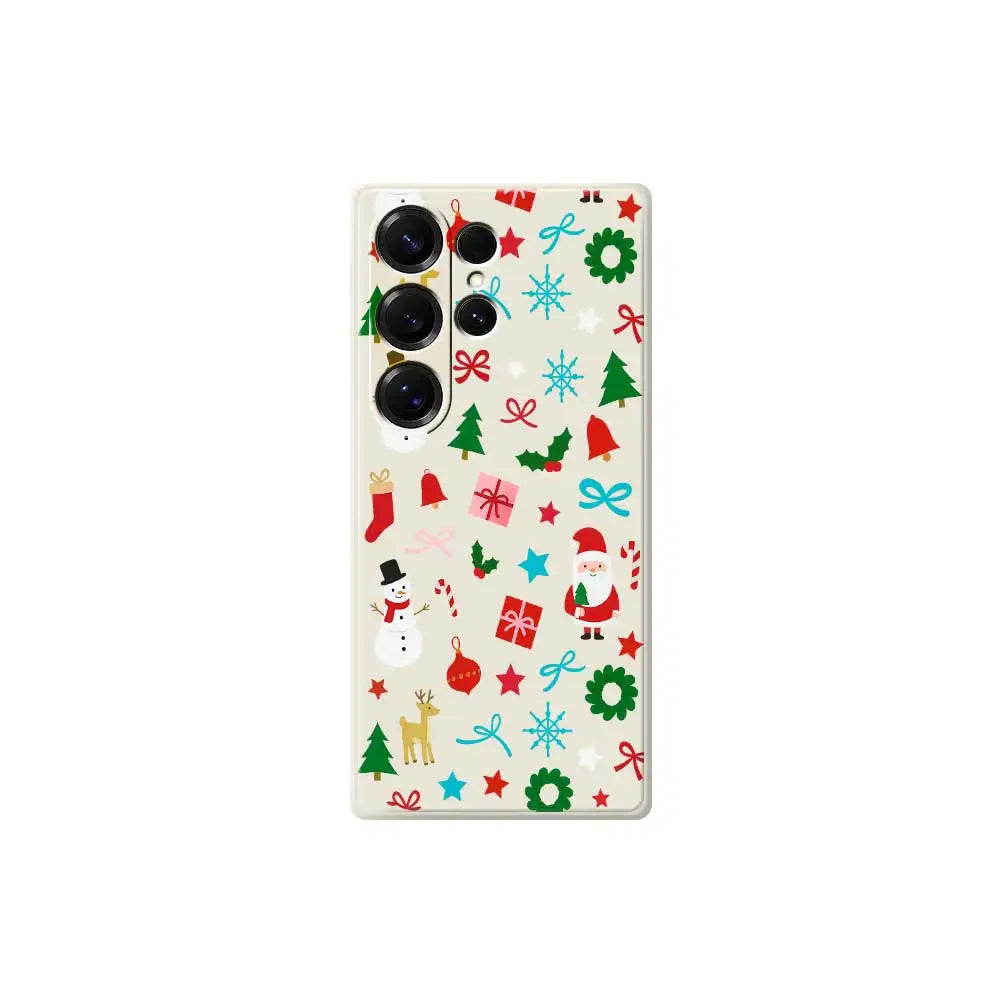 Christmas Pattern Case For Samsung Galaxy S25 S24 S23 S22 S21 S20 Ultra Plus S10 Plus S24FE S23 FE S22FE S21 FE S20 FE Cover