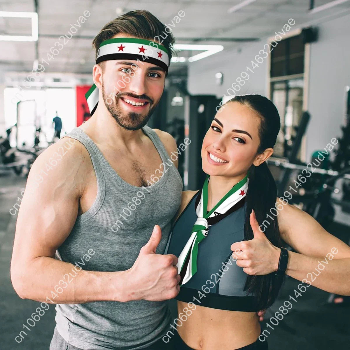 Syrian Sport Sweatbands Flag of Syria Sweat Headband Gym Fitness Hair Bandage Anti-slip Hair Sweat Bands