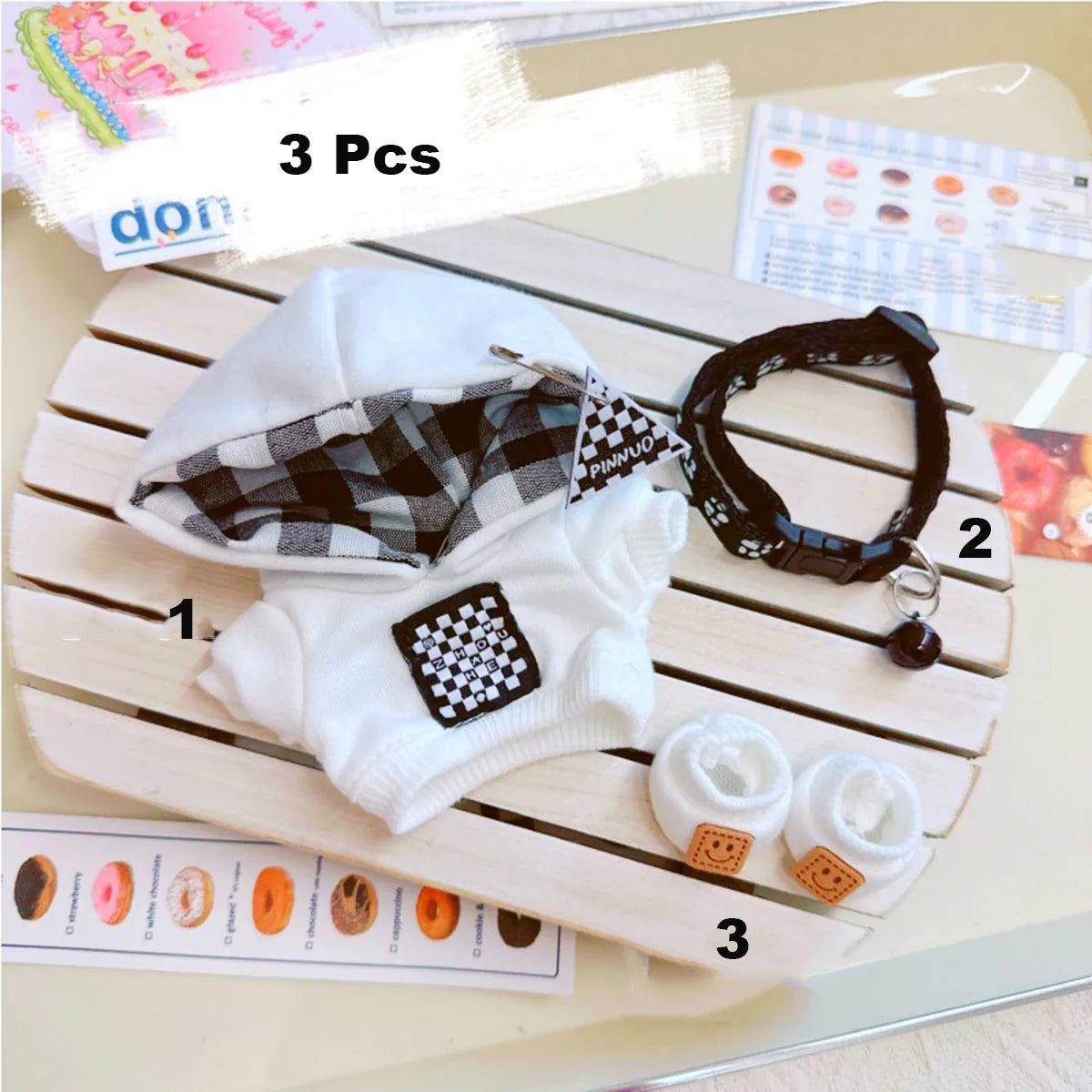 Modern Style 17cm Labubu Baby Clothes Series Doll Outfit Macaron Baby Doll Clothing Set for Collectible Figures