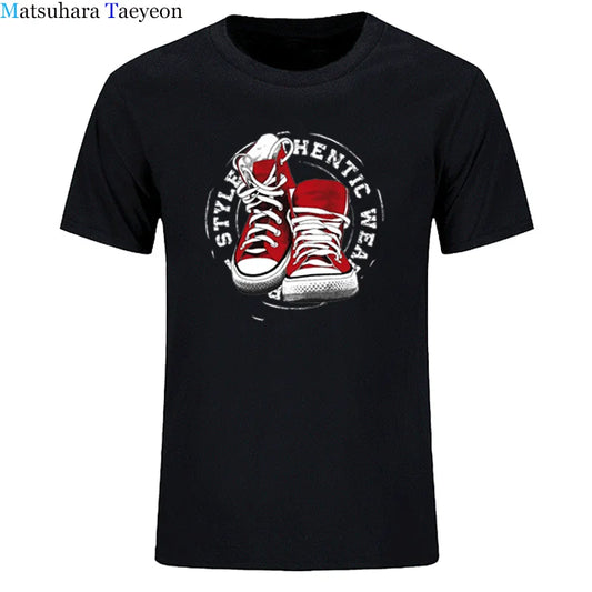 Fashion Shoes Men's High Quality 100% cotton Interesting print t shirt loose o-neck men tshirt short sleeve t-shirt tee shirts