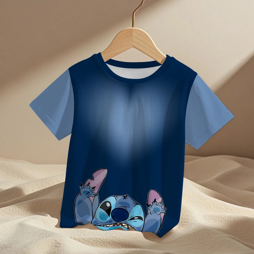 Lilo Stitch Trucksuit Kids T-Shirt Kawaii T Shirt Anime Cartoons Children Casual Clothes Tee Shirt Baby Girl Boy Fashion Y2K Top