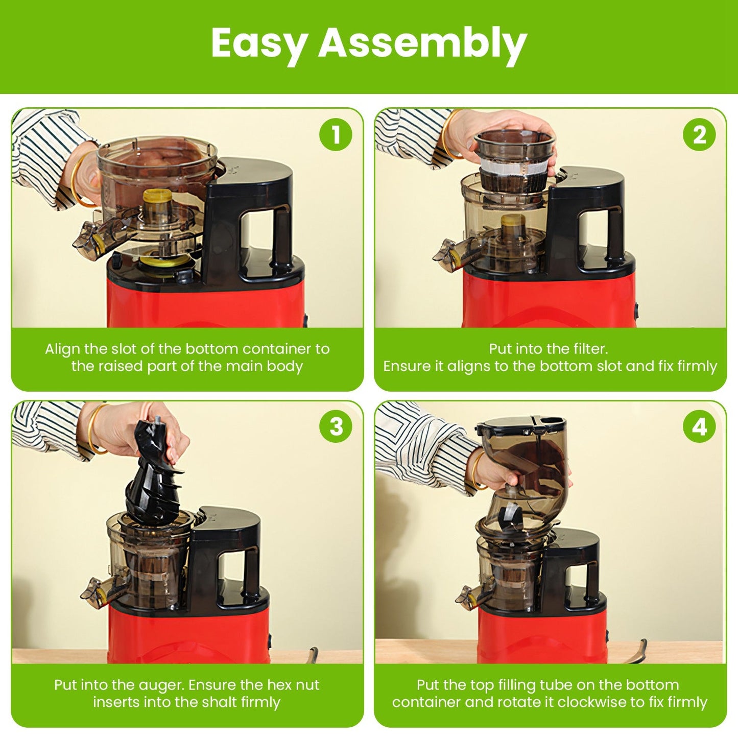 1Pc Cold Press Juicer Machine 300W Electric Slow Masticating Juicer