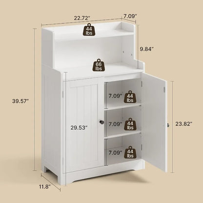 Bathroom storage cabinet combo: white MDF material, moisture-resistant finish, space-saving design for small bathrooms