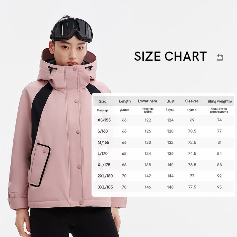 Chericom Women's Winter Hooded Down Jacket Short Warm Puffer Coat Duck Feather Insulated Outdoor Mountaineering Jacket Y309025Y
