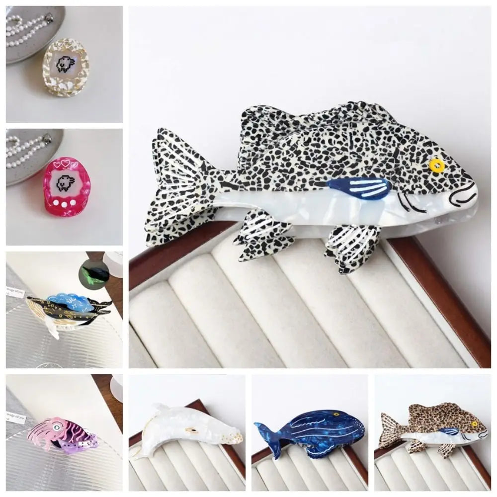 Fashion Sweet Acetate Fish Hair Claw Noctilucent Acetic Acid Sperm Whale Shark Clip Headdress Chick Animal Hair Clip Daily