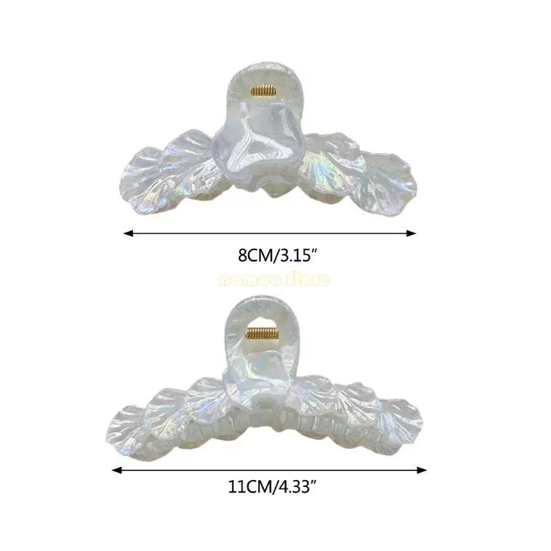 31BF Temperament Hair Claw Shell Shinning Hair Clip for Woman Wedding High Ponytail Hair Delicate Jaw Clip for Bride