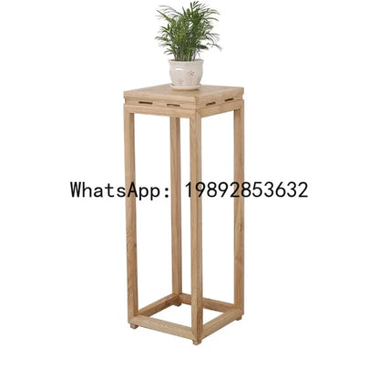 H5.20 new chinese style ash wood entryway bonsai stand balcony living room decorative flower stand shelf