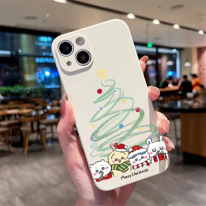 Christmas Tree Print Phone Case For Xiaomi Poco X7 Pro 5G M6 Pro 4G X6 X5 X3 F5 F6 X7 Shockproof Candy Matte Soft Silicone Cover
