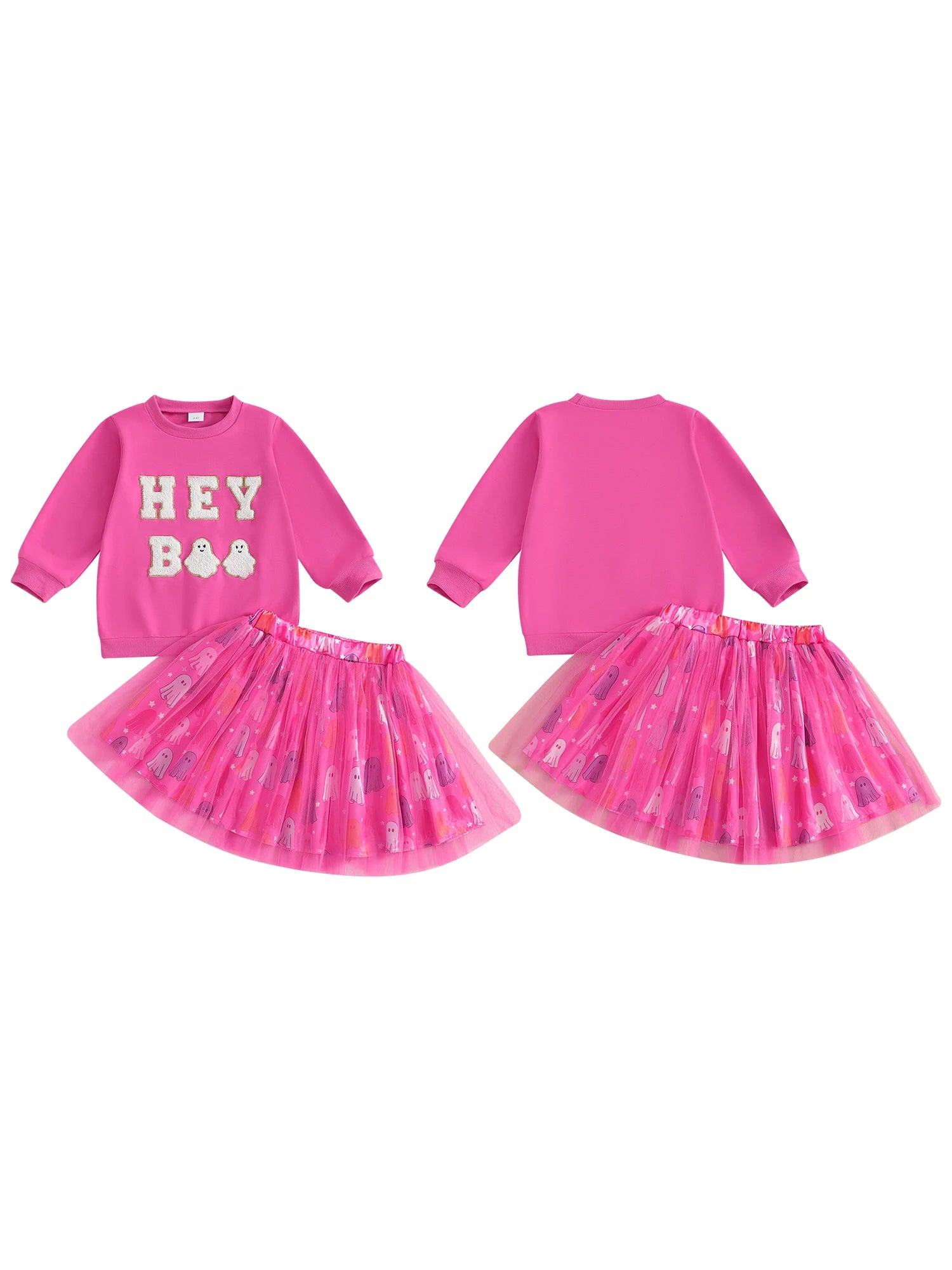 Infant Girls 2-Piece Halloween Costume Set with Pumpkin Print Long Sleeve Top and Tutu Skirt Baby Clothes for Fall