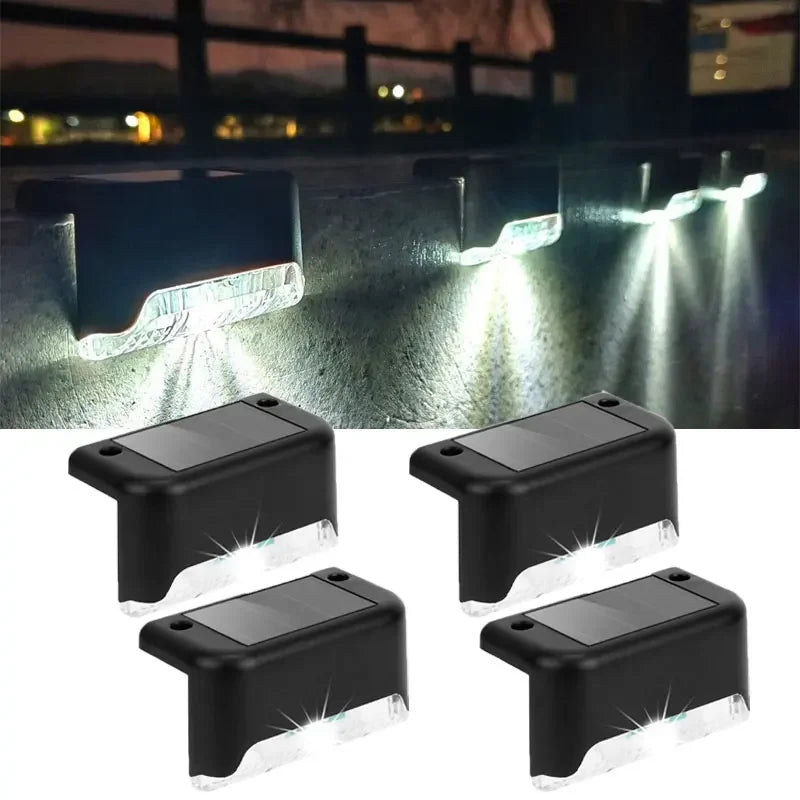 4Pack Solar LED Garden Ground Light Outdoor Waterproof Solar Wall Lamp Christmas Fence Courtyard Atmosphere Decor Night Light