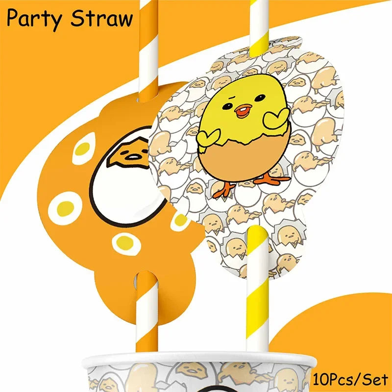 Gudetama: An Eggcellent Theme Birthday Party Cutlery Paper Cups Paper Plates Paper Disposable Party Decoration Supplies For Toys