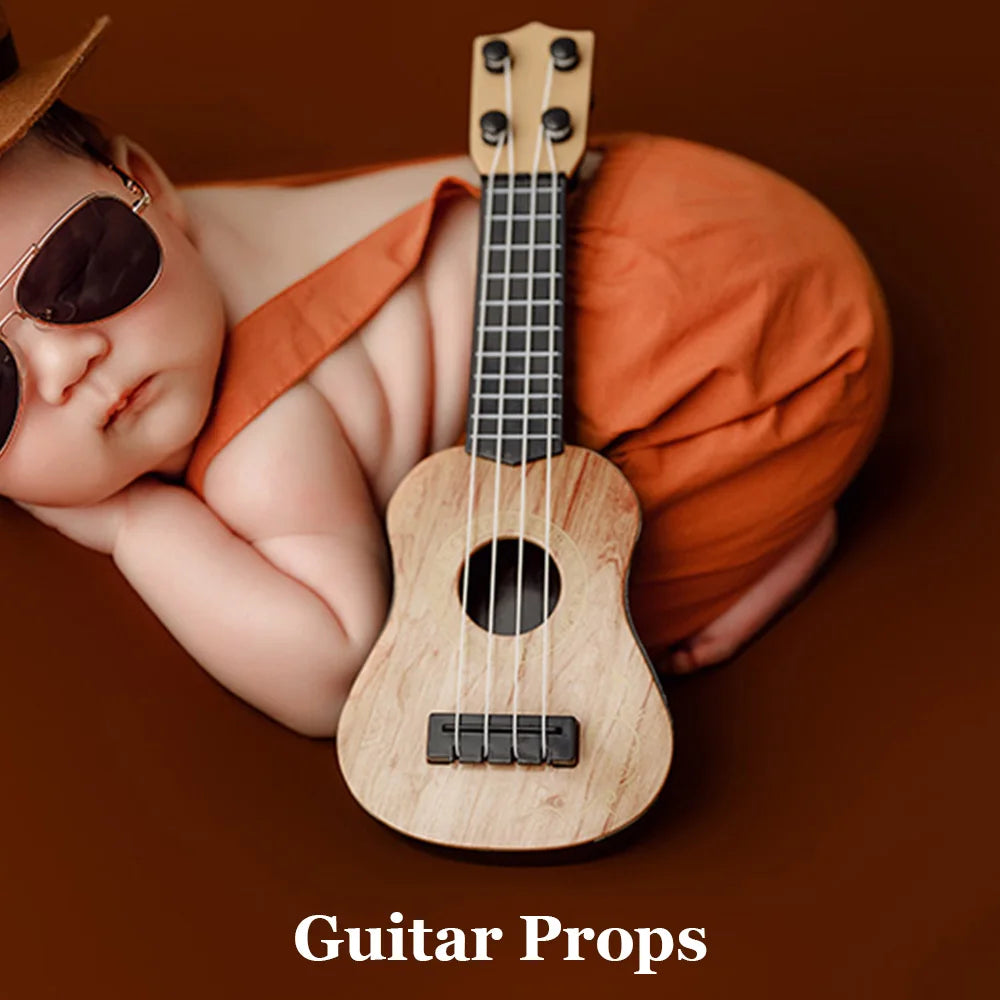 Infants Photography Props Clothes Overalls Cowboy Hats Baby Boy Photoshoot Outfit Sunglasses Guitar Studio Babies Shooting Props