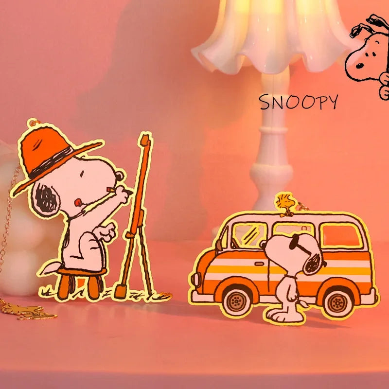 Peanuts Snoopy Metal Bookmark Charlie Brown Anime Figure Metal Collectibles Cute Stationery Toy Children Birthday Christmas Gift