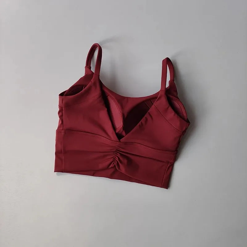 Sports Lingerie Women Beautiful Back Shockproof Running Yoga Suit Vest Sexy Temperament Pilates Training Fitness Bra Summer