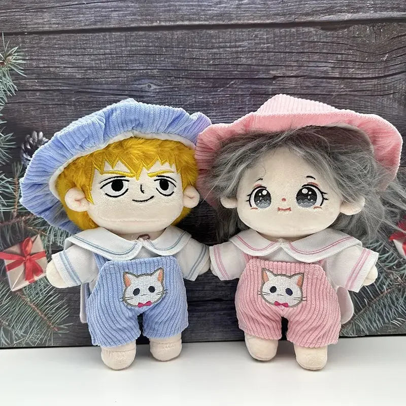 Cute plush 20CM cotton baby clothes three piece set, summer internet famous casual idol thin accessories