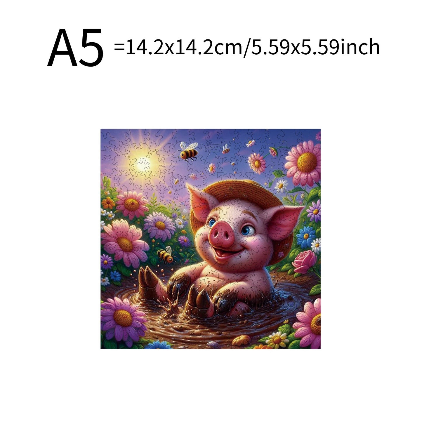 Pig Hippopotamus Animal Puzzles High Quality Jigsaw Puzzle Wooden Puzzle Best Christmas Gift