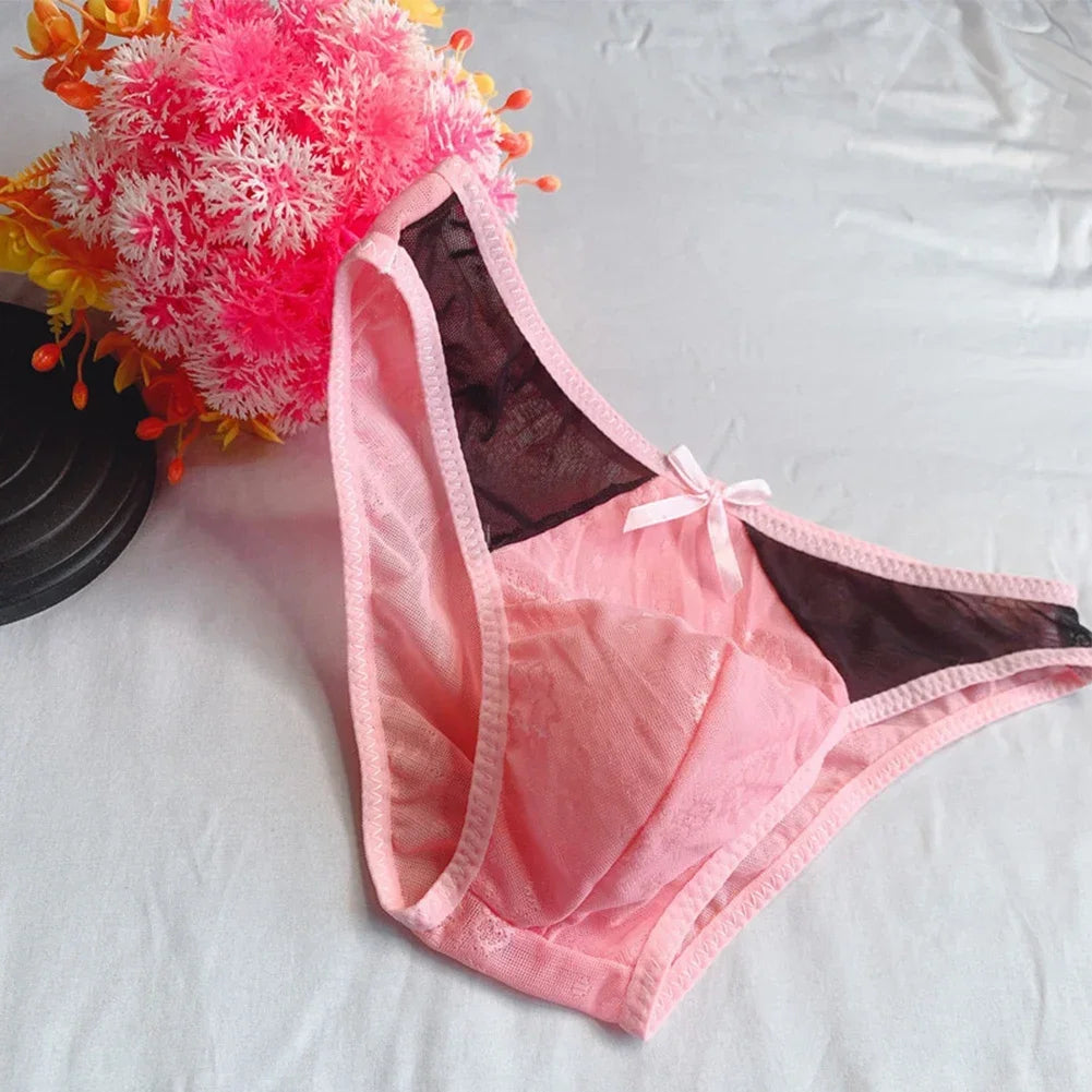 Men Sexy Briefs Sheer Bugle Pouch Stretch Panties Underwear Erotic Hombre Underpants Low Rise Lingerie Breathable Soft Calcinha