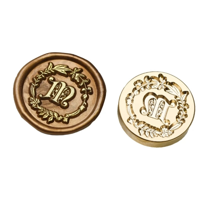 Y1UB Sealing Wax Stamp Letter Series Wax Seal Stamp for Christmas Card Decorations