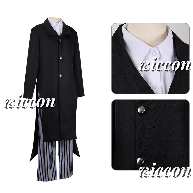 Enmu Demon Cosplay Costume Coat Shirt Pants Glove Wig Halloween Party Men Women