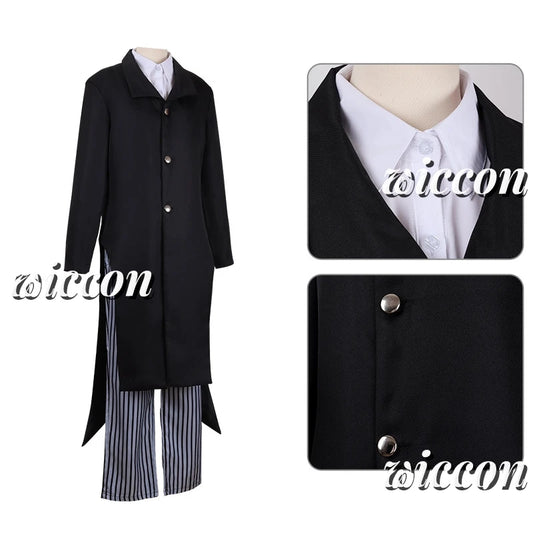 Enmu Demon Cosplay Costume Coat Shirt Pants Glove Wig Halloween Party Men Women